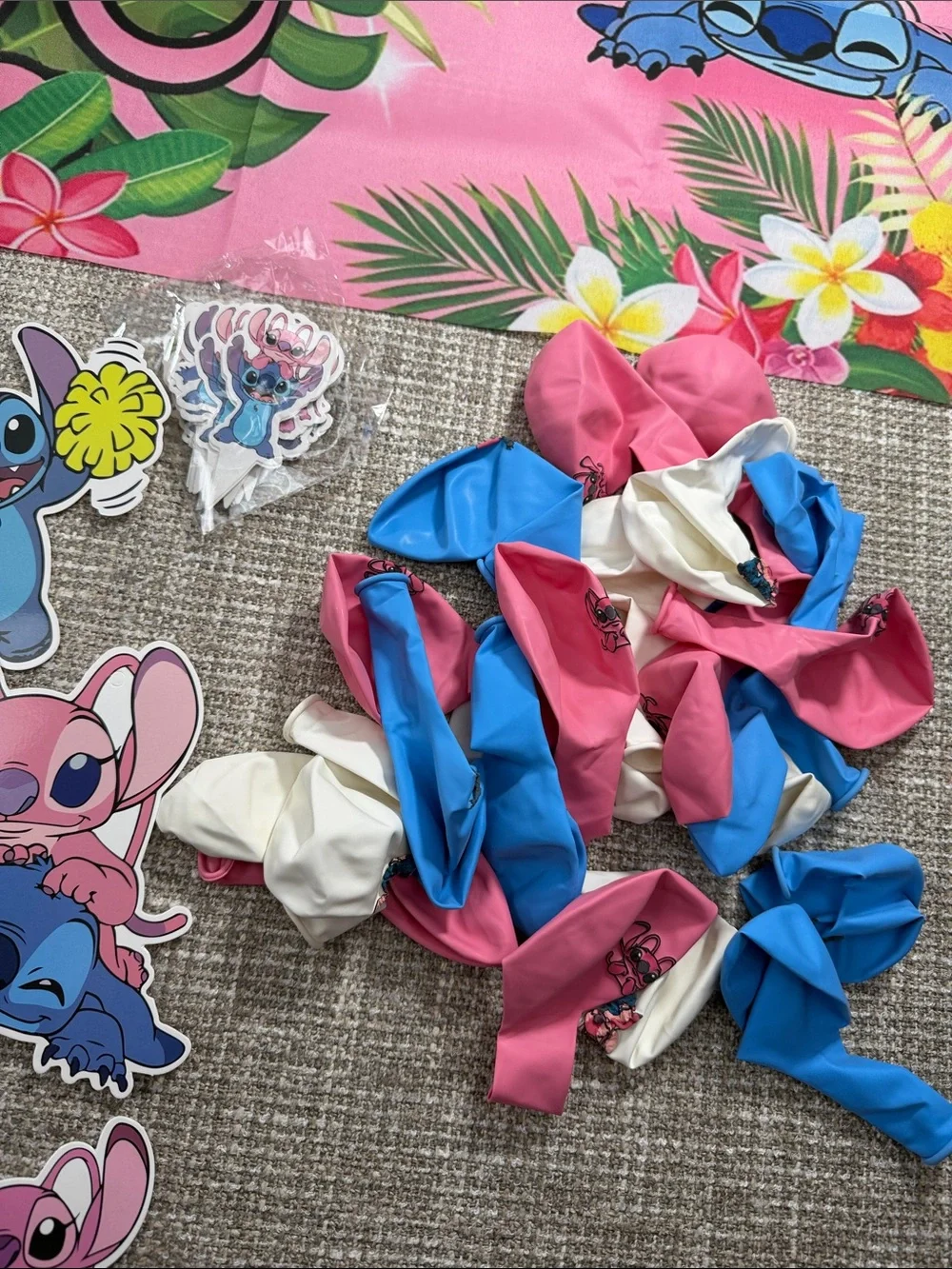 Disney Lilo & Stitch Pink and Blue Party Banner and Decorations
